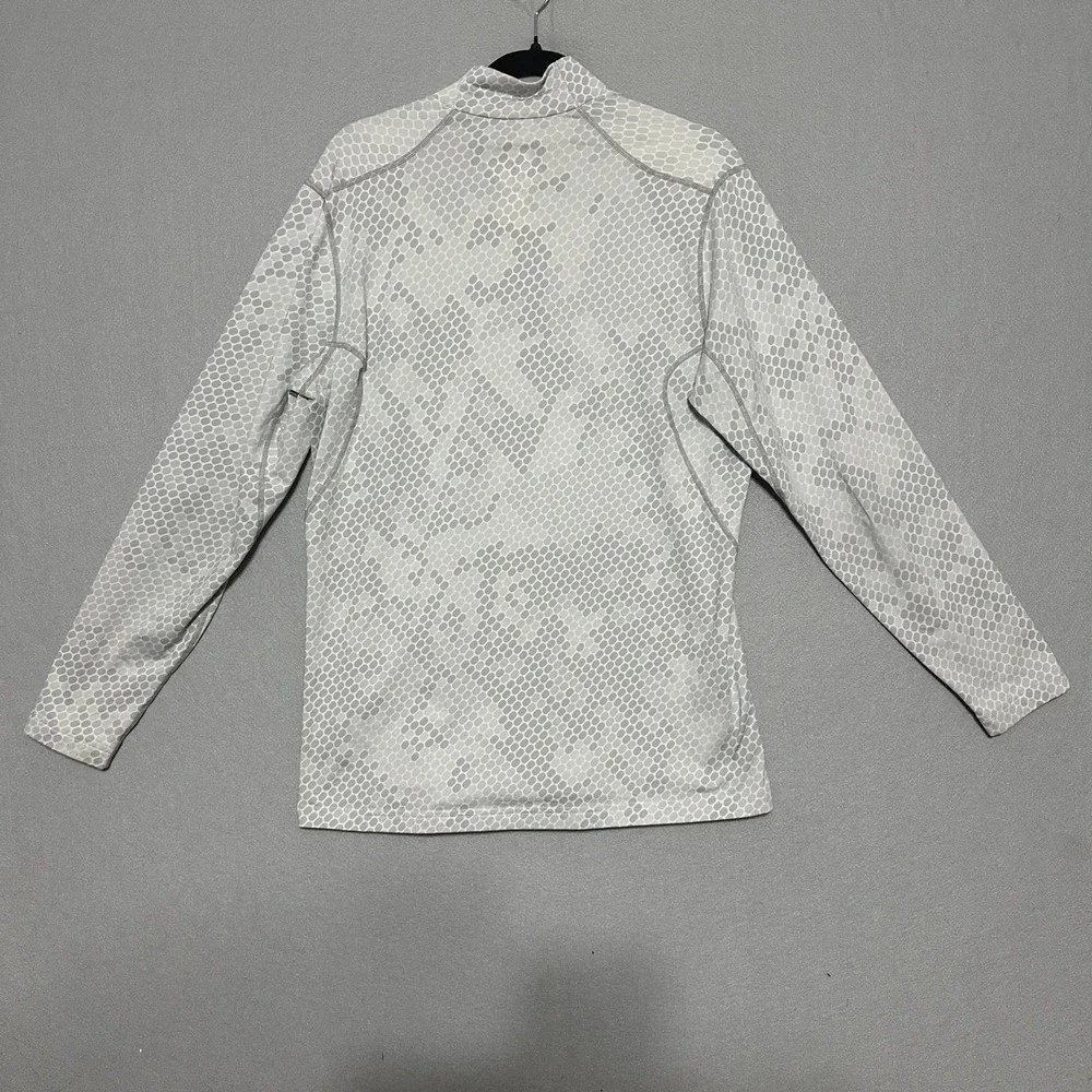 Nike Pro Combat Dri-FIT Mock Neck Shirt Grey White Snakeskin Pattern Mens Large
